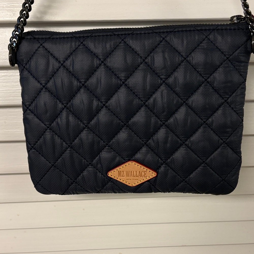 MZ Wallace  Navy Quilted Crossbody Bag - like new!